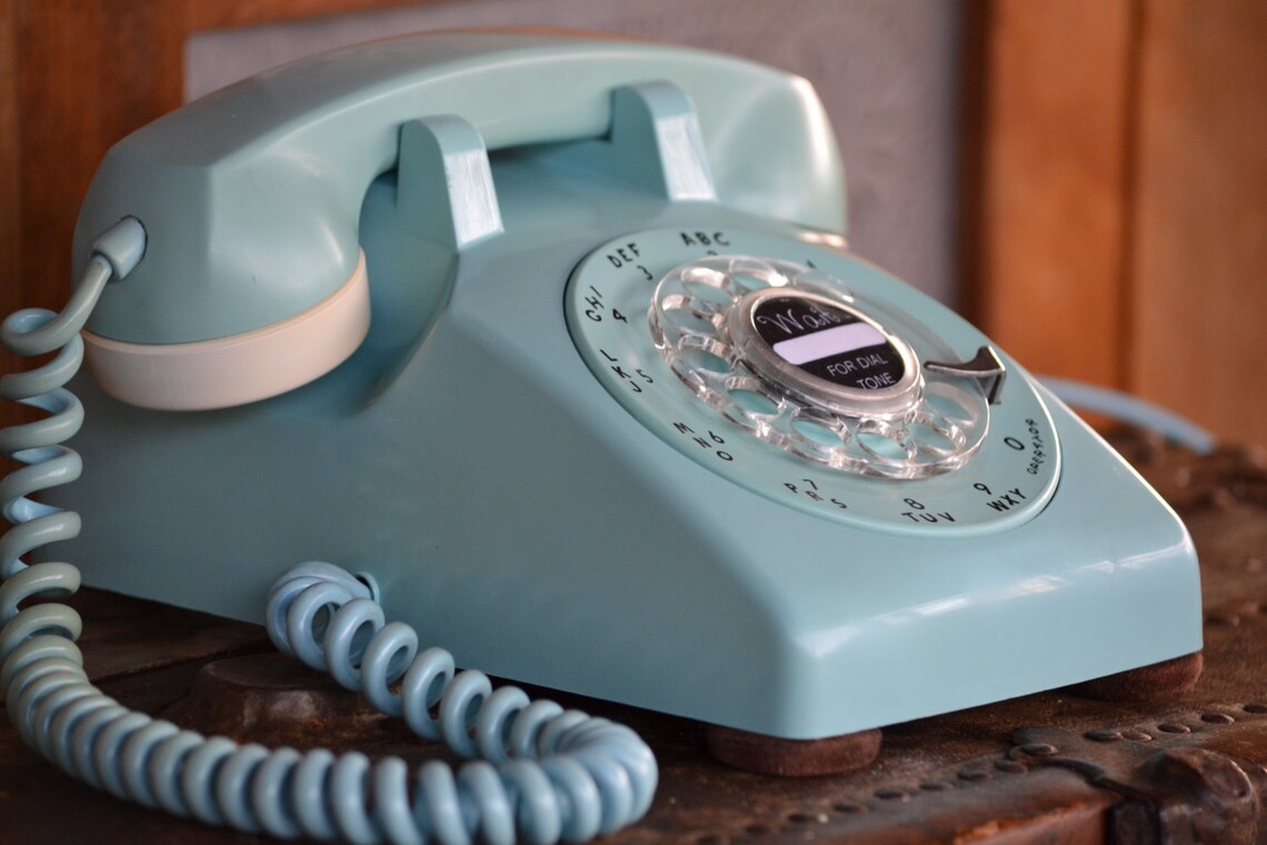 1950's Vintage Baby Blue Rotary Phone *GORGEOUSE* 1956 WORKS!